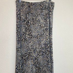 Powder Blue & Black Silk Skirt Size 12